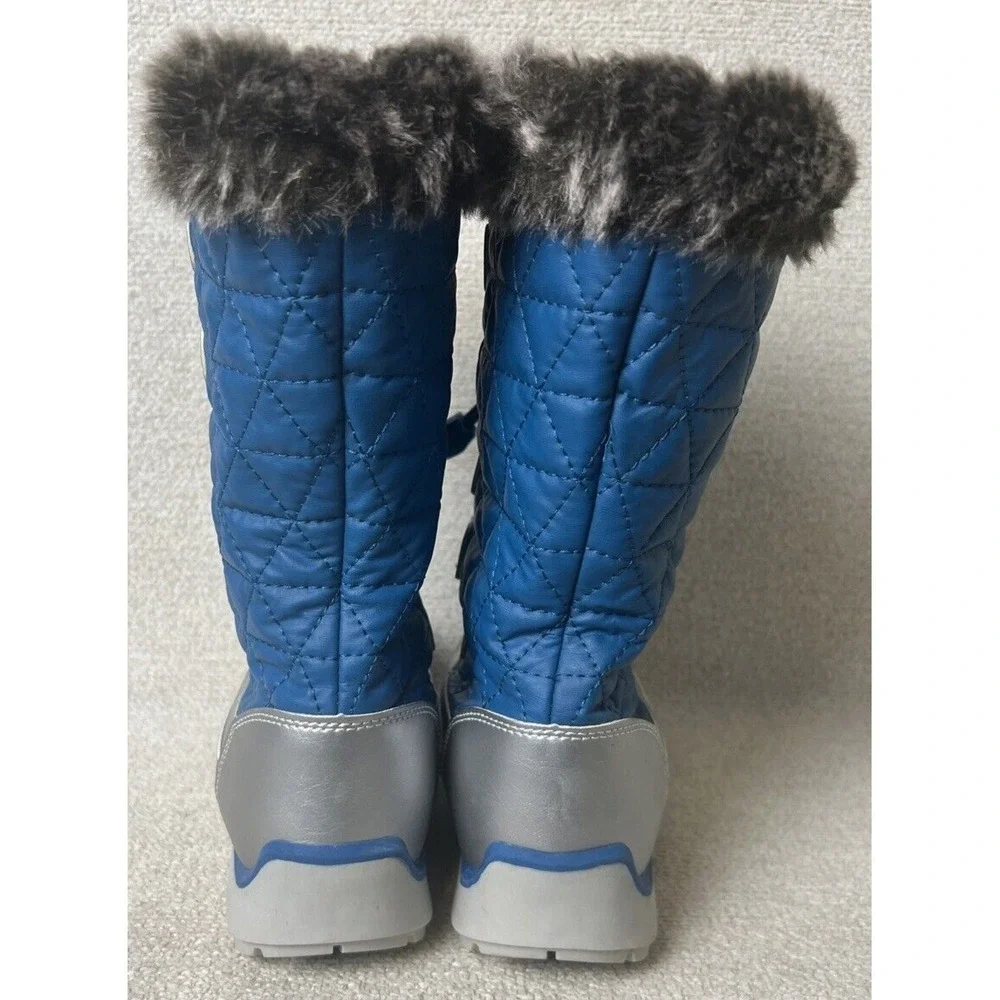 Lands End Boots Youth 487526 Hillary Tall Snow Winter 1M‎ Suede Faux Fur Black